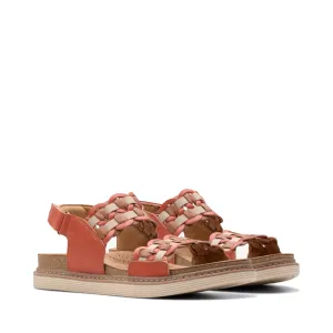 Clarks Women's Arwell Glide Sandal in Orange Combination
