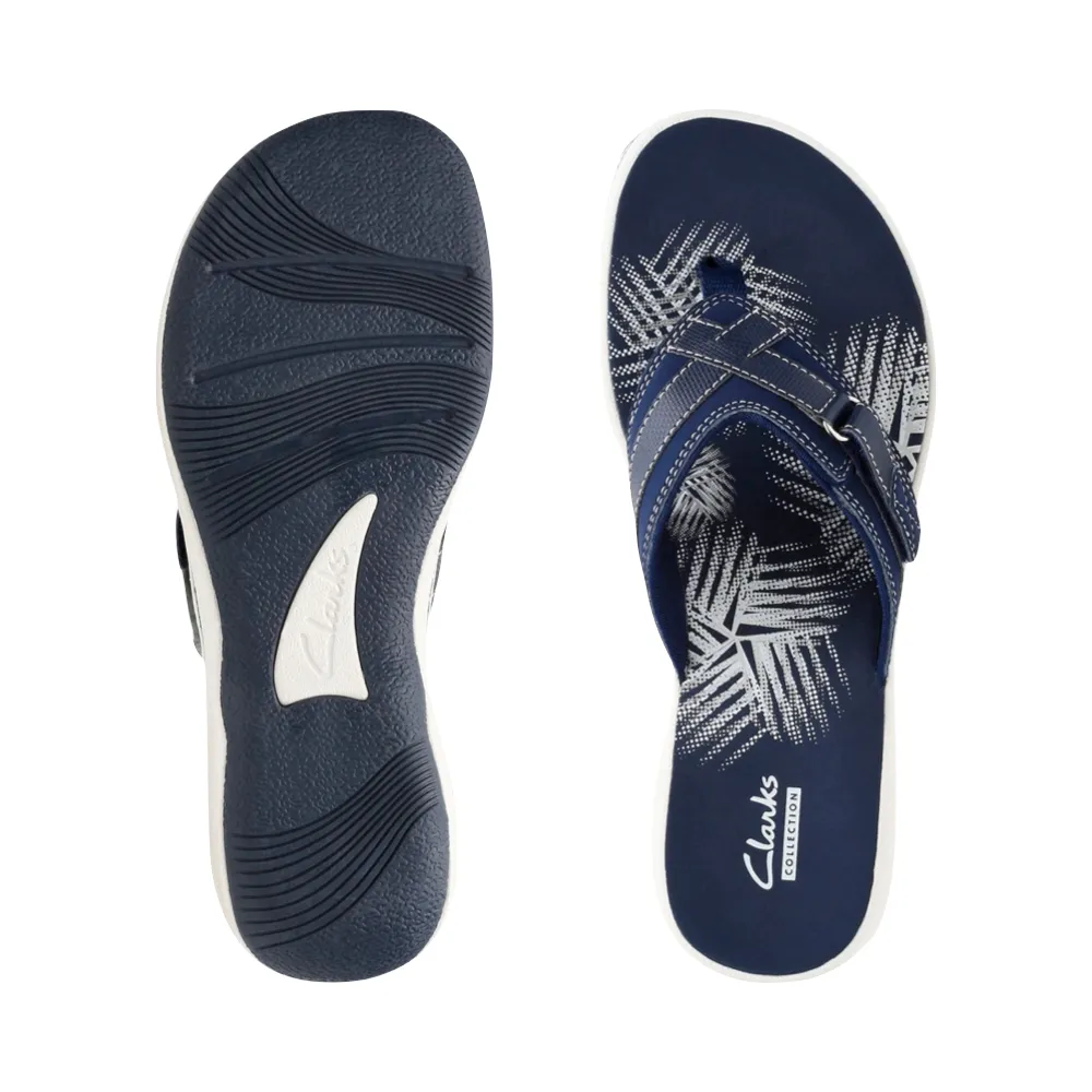 Clarks Women's Breeze Sea II Flip Thong Sandal in Navy