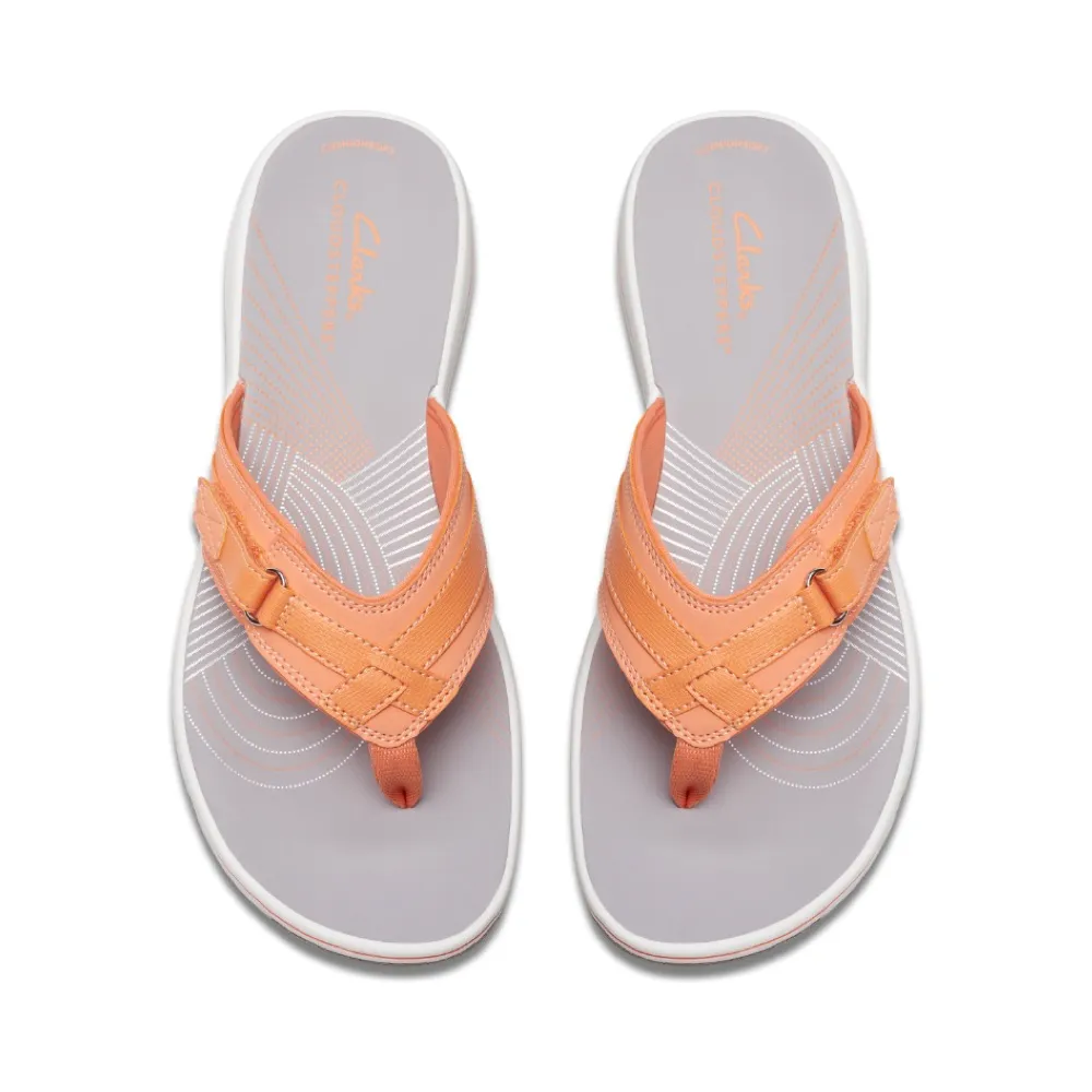Clarks Women's Breeze Sea II Flip Thong Sandal in Tangerine