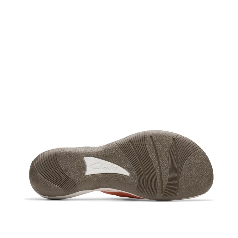 Clarks Women's Breeze Sea II Flip Thong Sandal in Tangerine