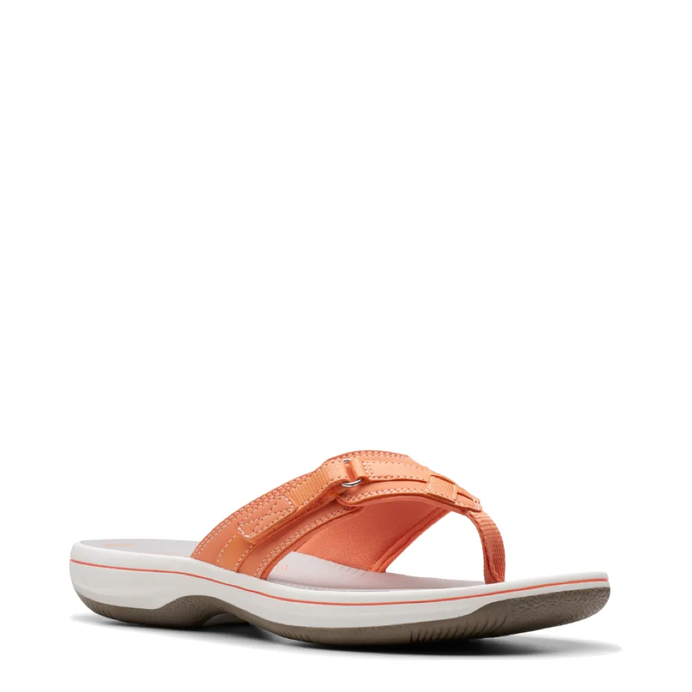 Clarks Women's Breeze Sea II Flip Thong Sandal in Tangerine