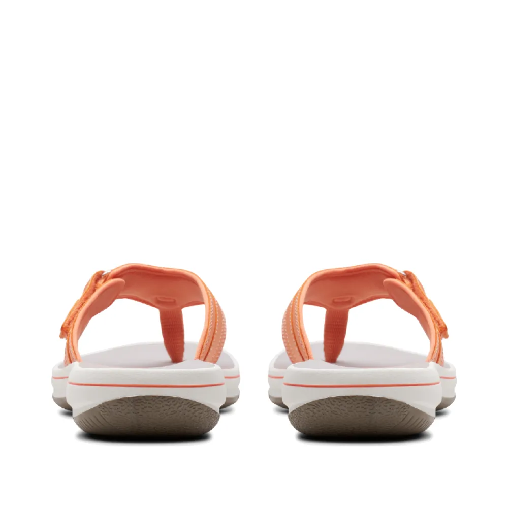Clarks Women's Breeze Sea II Flip Thong Sandal in Tangerine