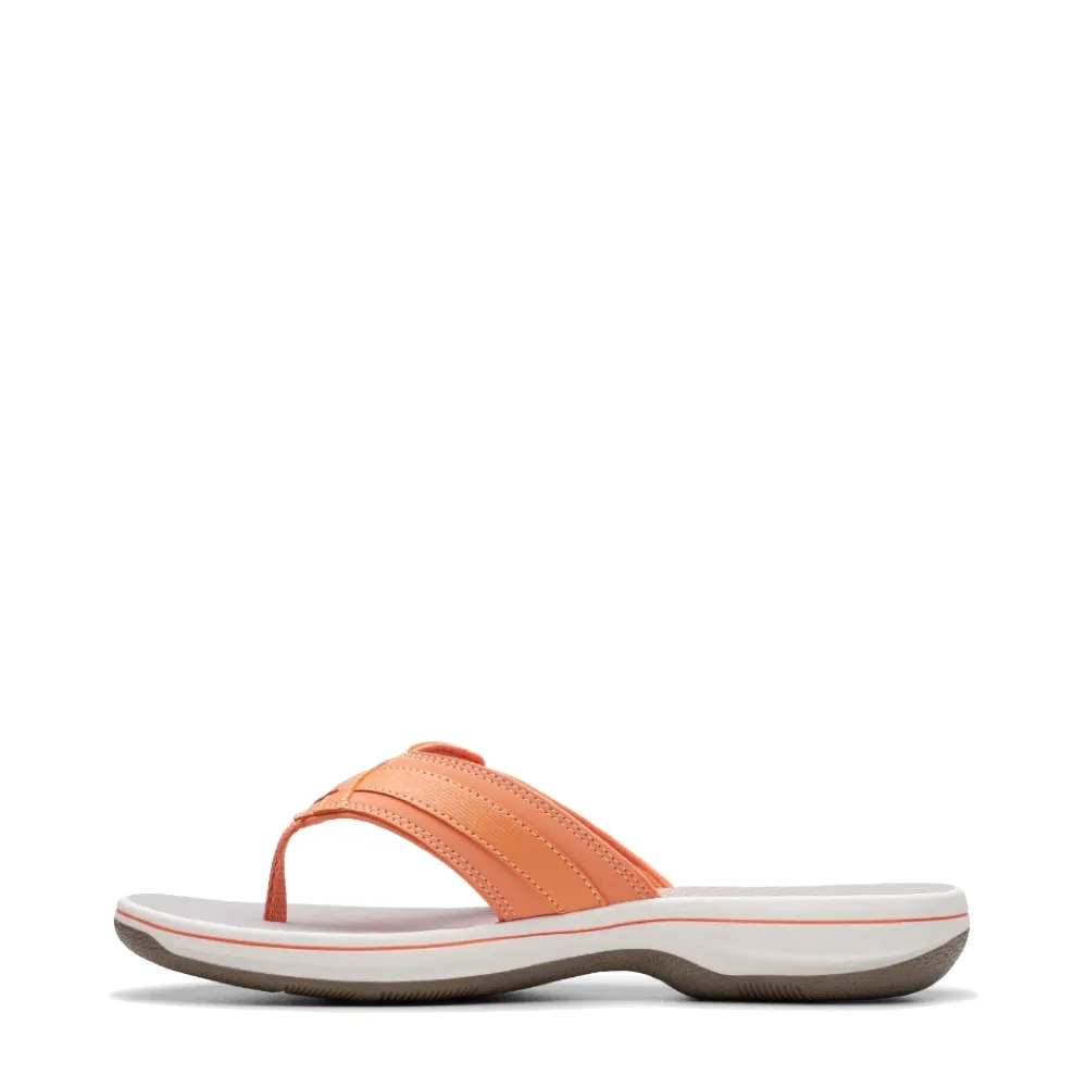 Clarks Women's Breeze Sea II Flip Thong Sandal in Tangerine