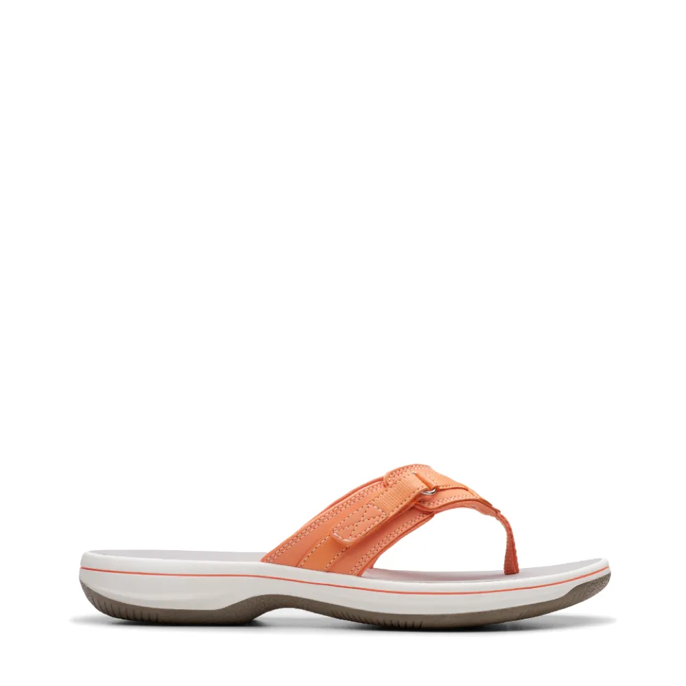 Clarks Women's Breeze Sea II Flip Thong Sandal in Tangerine