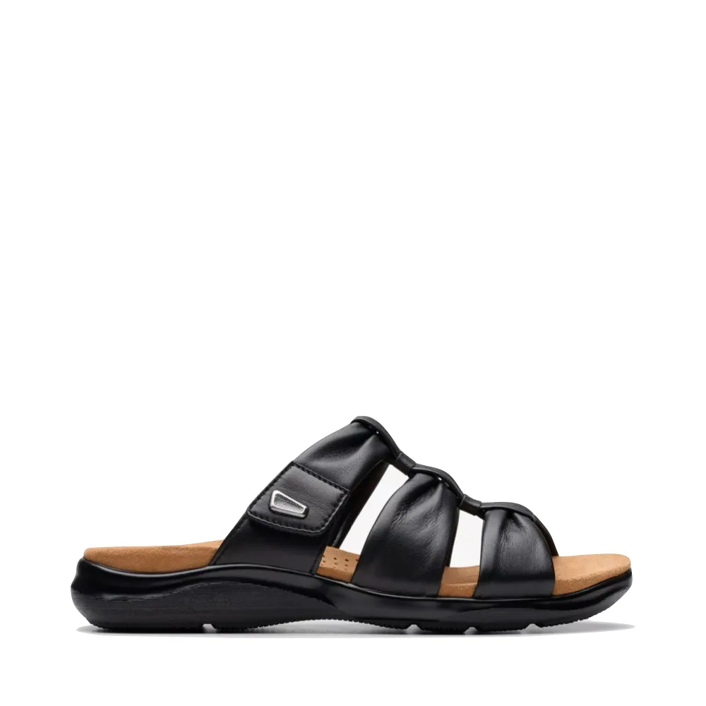 Clarks Women's Kitly Slide Sandal in Black