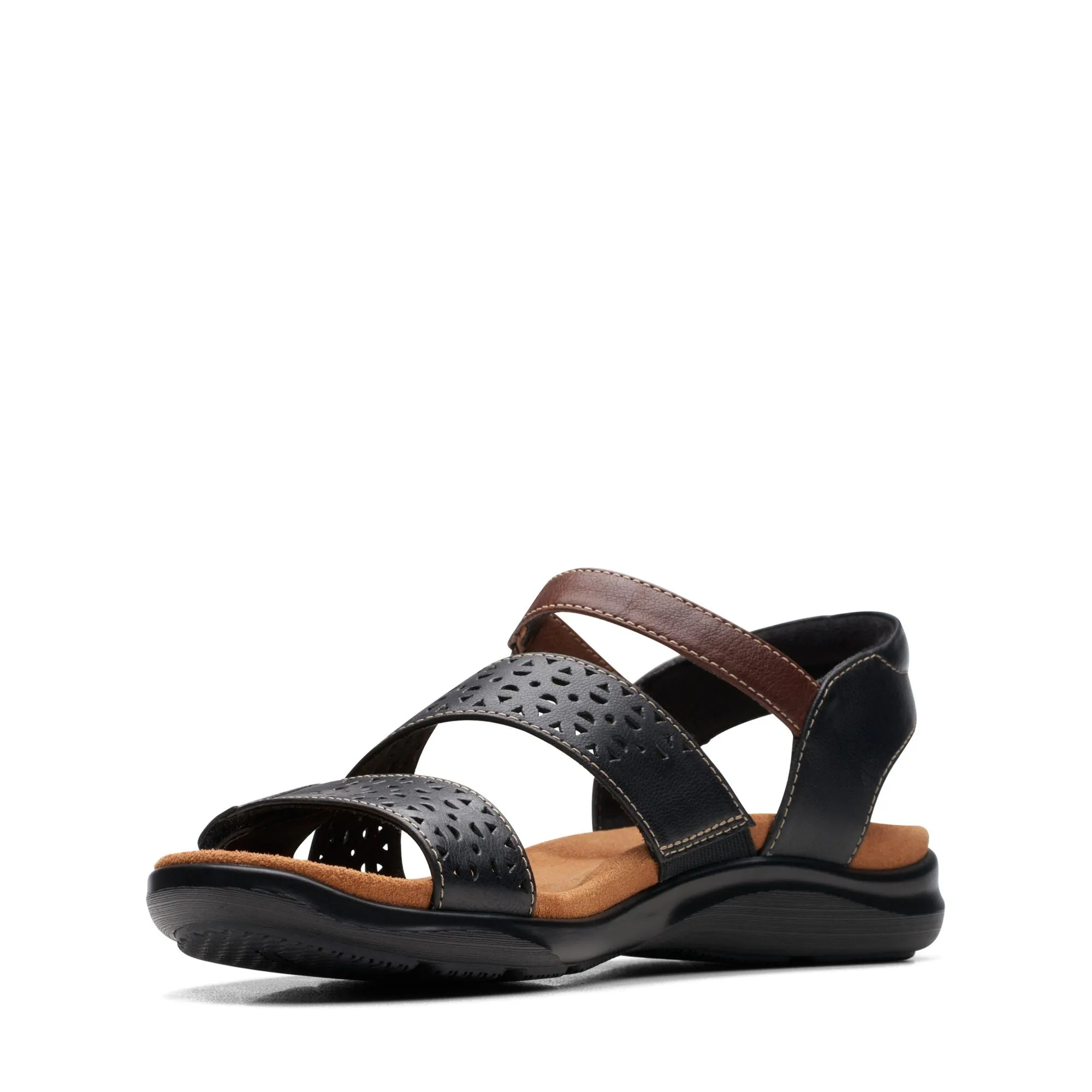 Clarks Women's Kitly Way Strap Sandal in Black