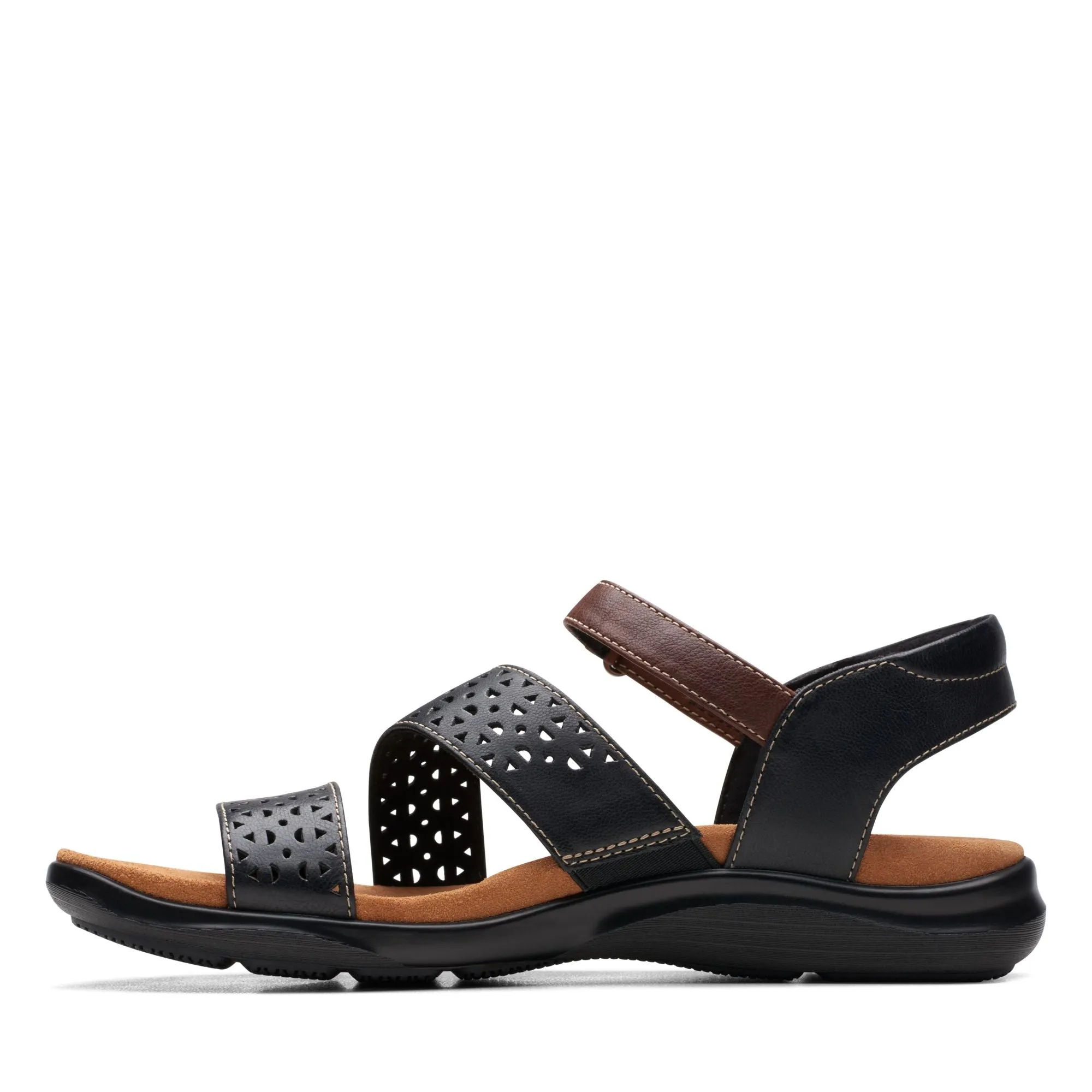 Clarks Women's Kitly Way Strap Sandal in Black