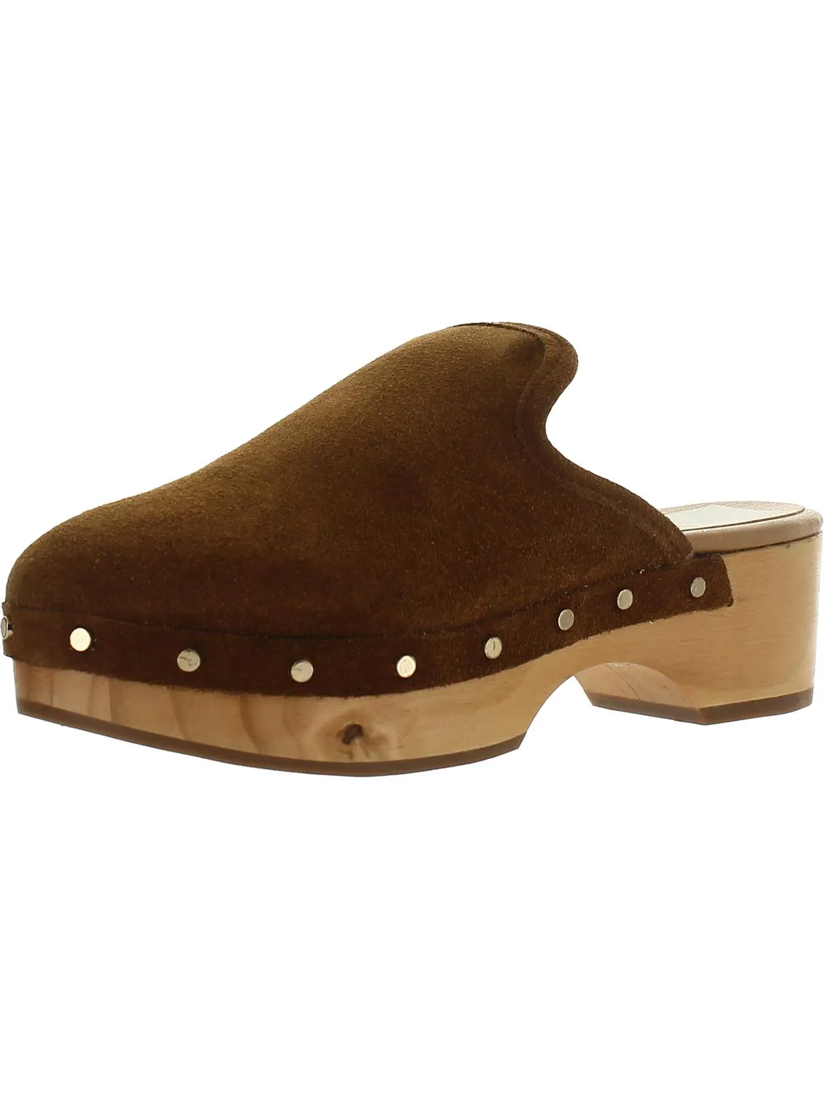 Closen Womens Nubuck Studded Clogs