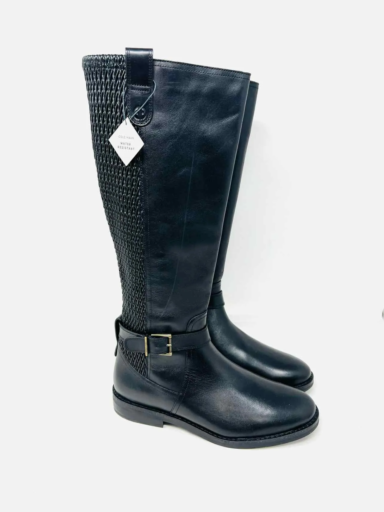 Cole Haan Size 7 Black/Silver Buckle(s) Leather NEW Shoes Boots