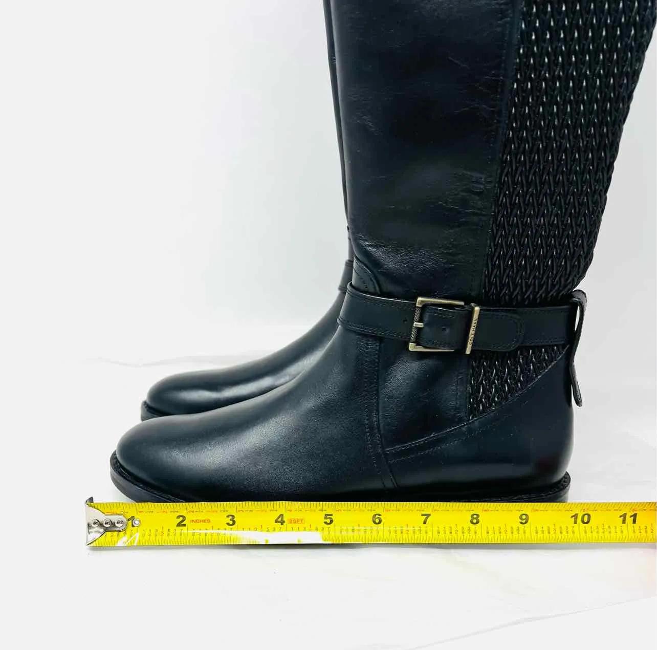 Cole Haan Size 7 Black/Silver Buckle(s) Leather NEW Shoes Boots
