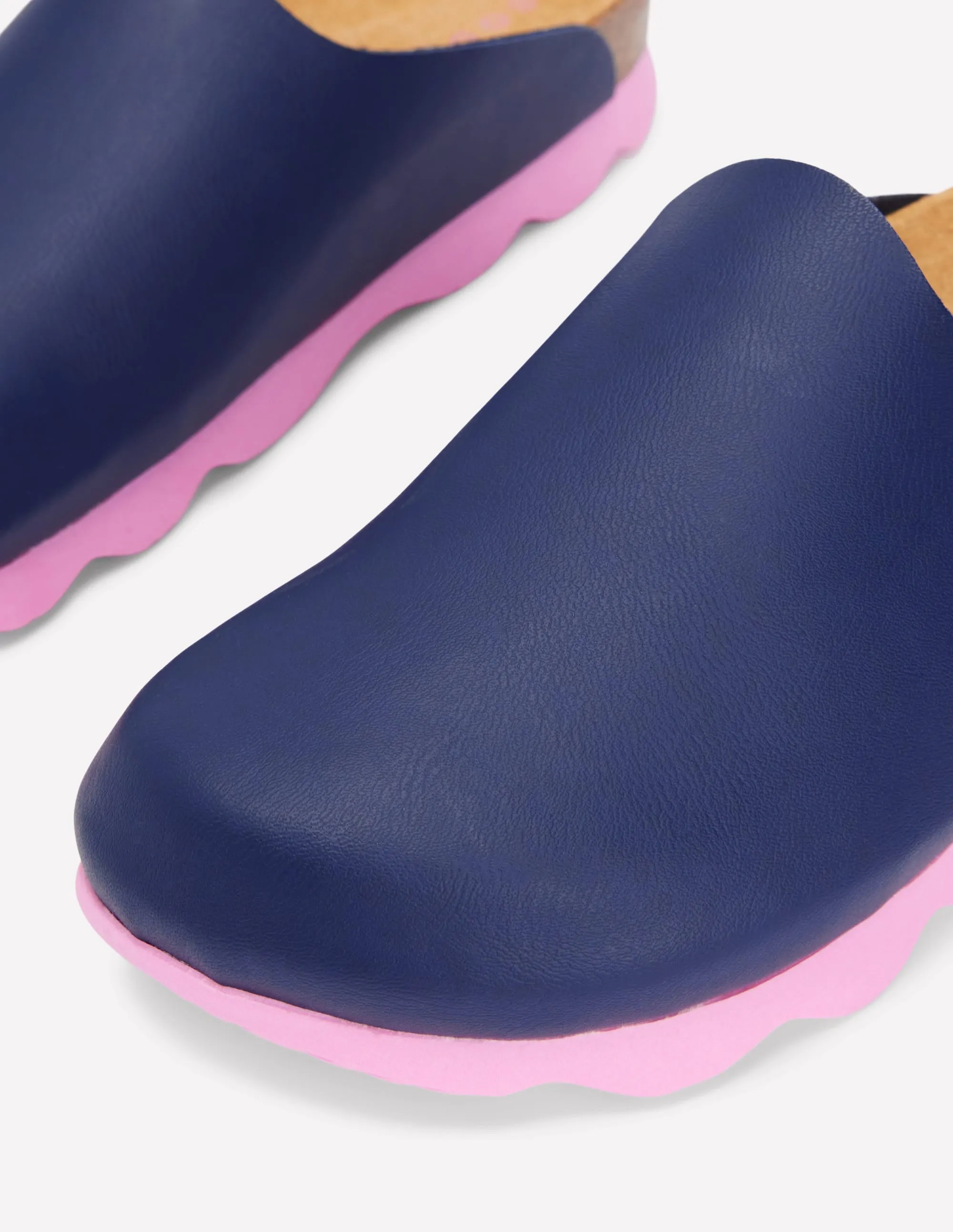Colour Block Clogs-Navy/Soft Pink