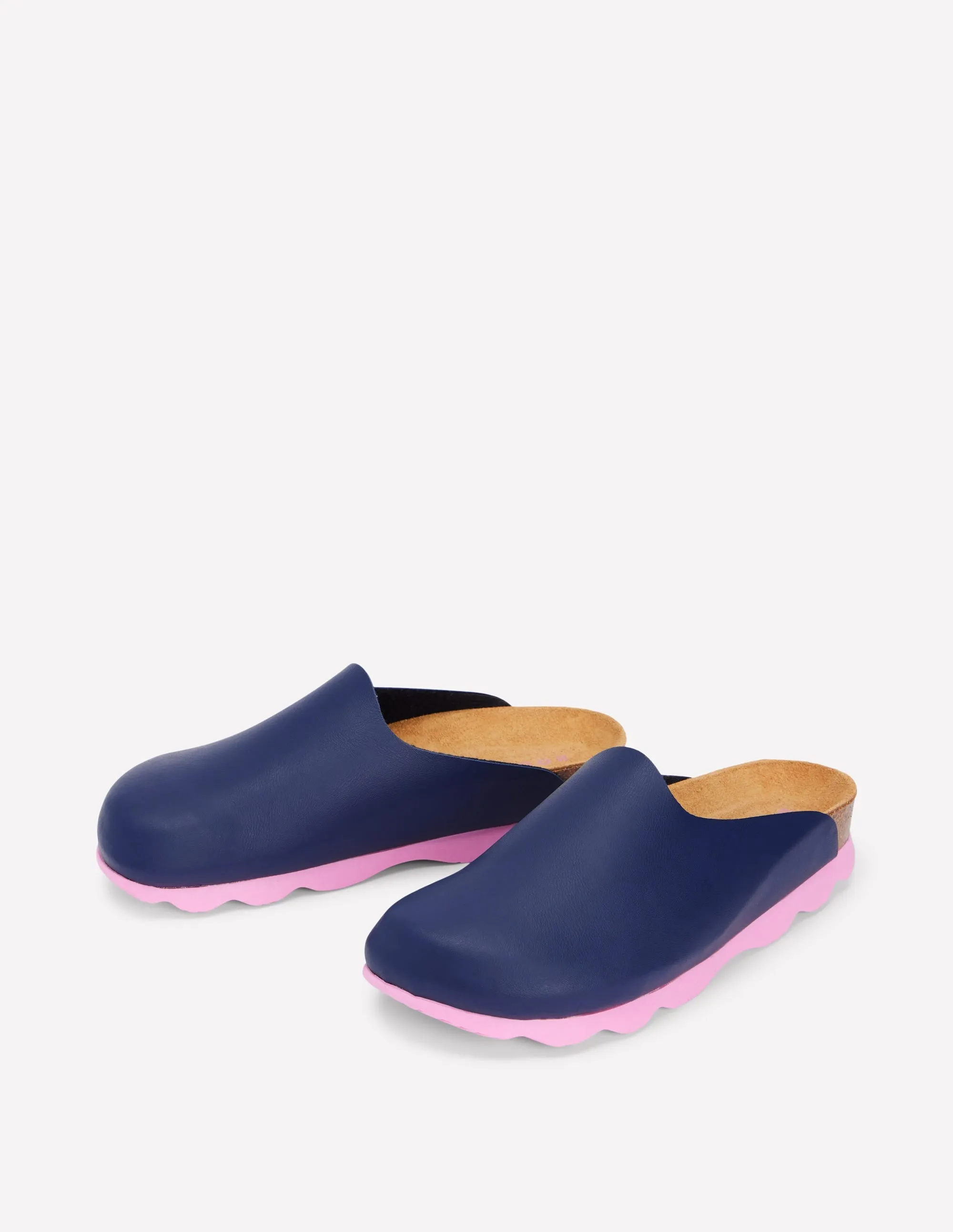 Colour Block Clogs-Navy/Soft Pink