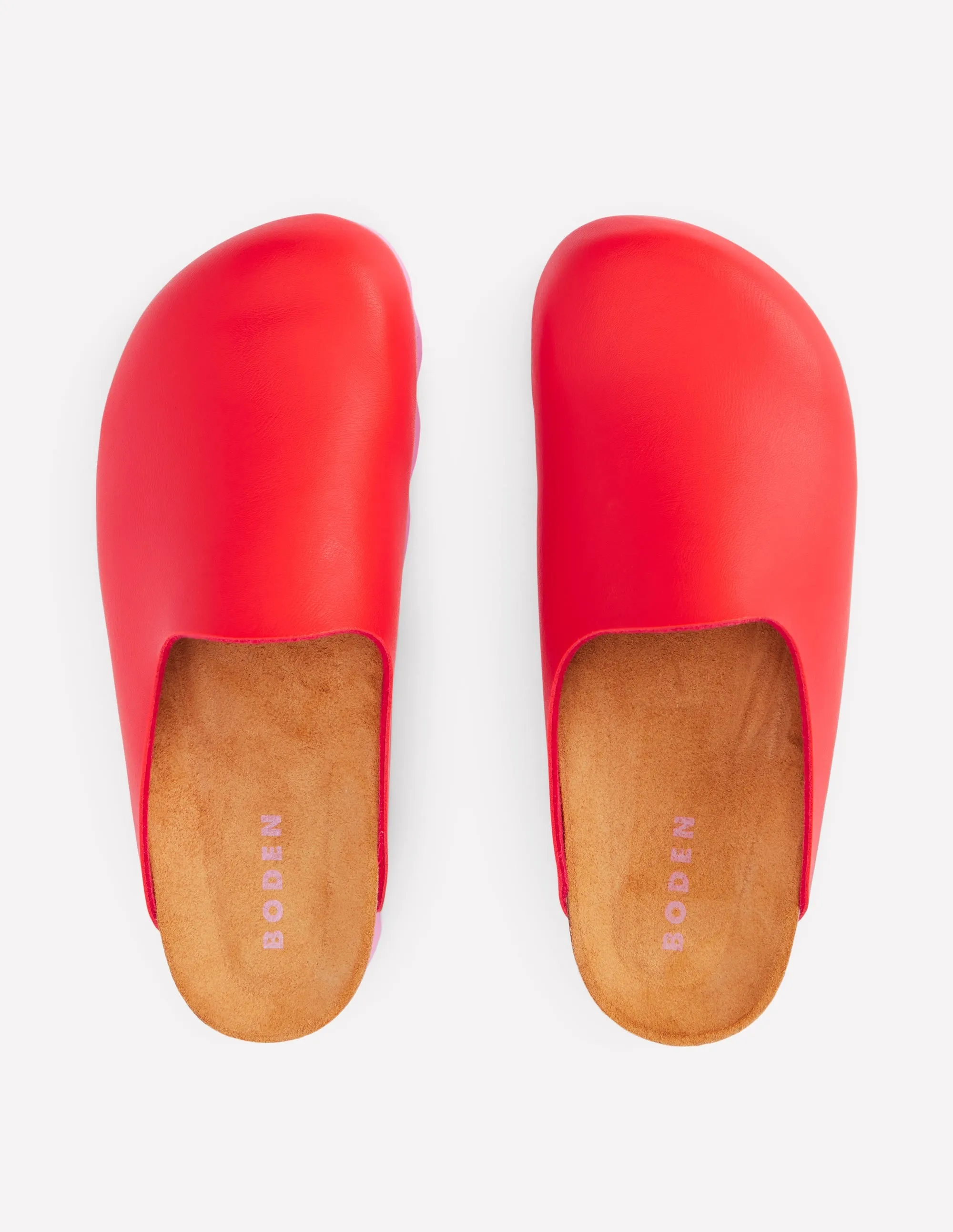 Colour Block Clogs-Post Box Red/Soft Pink