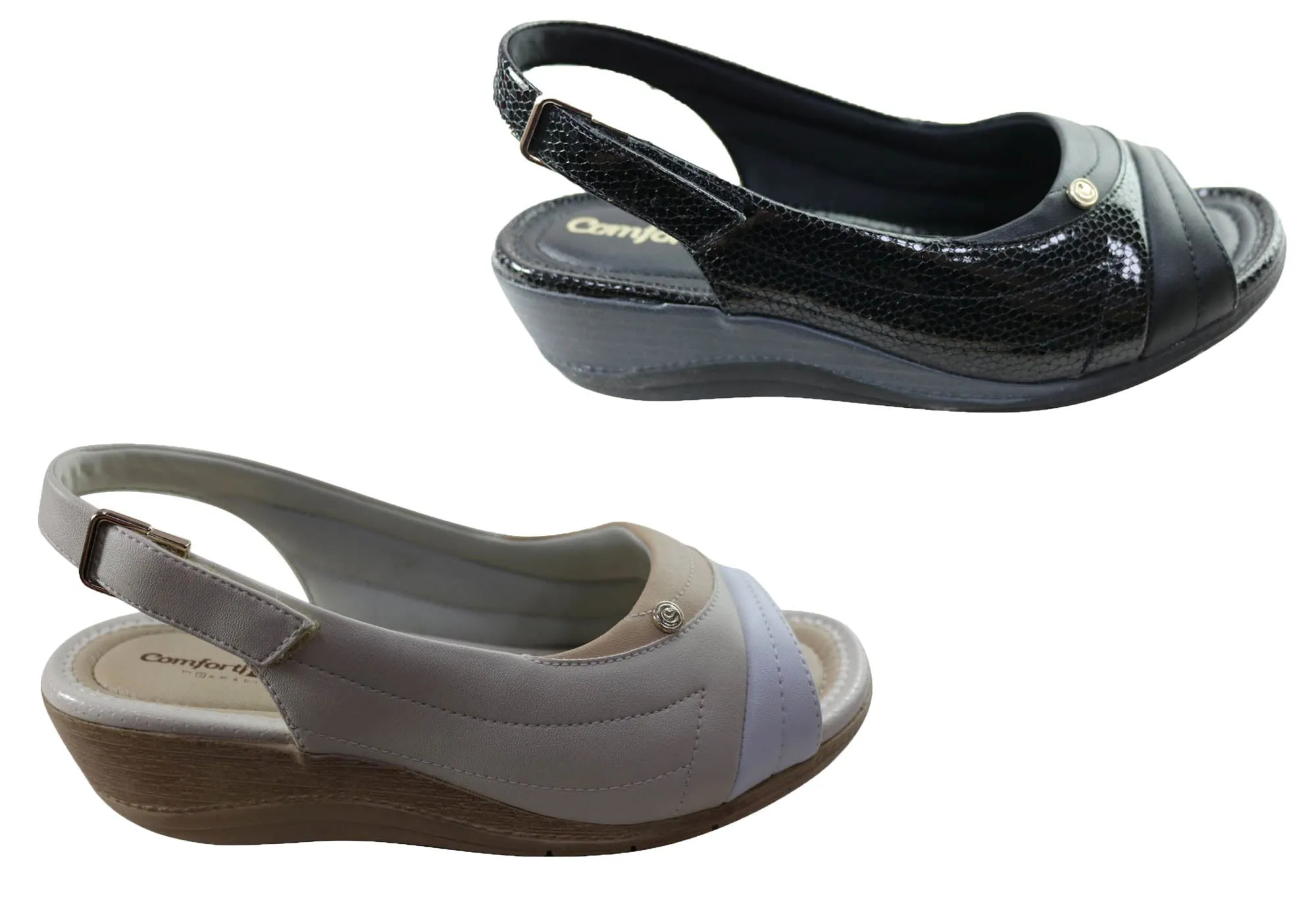 Comfortflex Keepler Womens Comfortable Wedge Sandals Made In Brazil Comfortflex Shoes