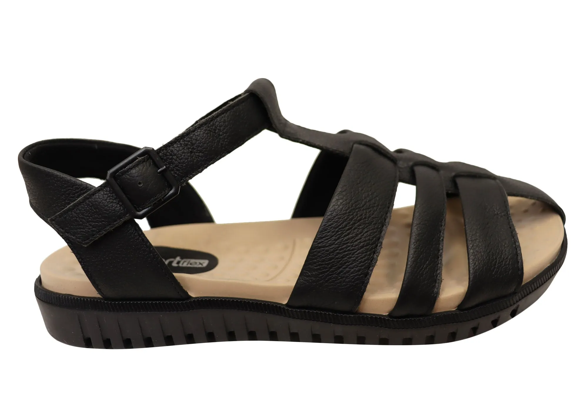 Comfortflex Kelly Womens Comfortable Leather Sandals Made In Brazil Comfortflex Shoes