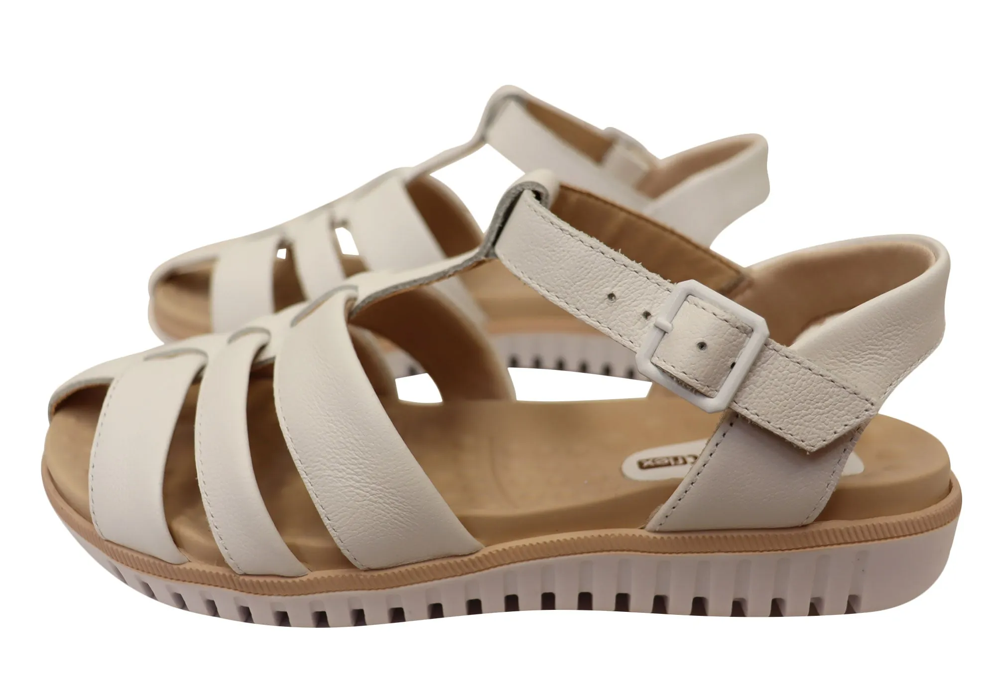 Comfortflex Kelly Womens Comfortable Leather Sandals Made In Brazil Comfortflex Shoes