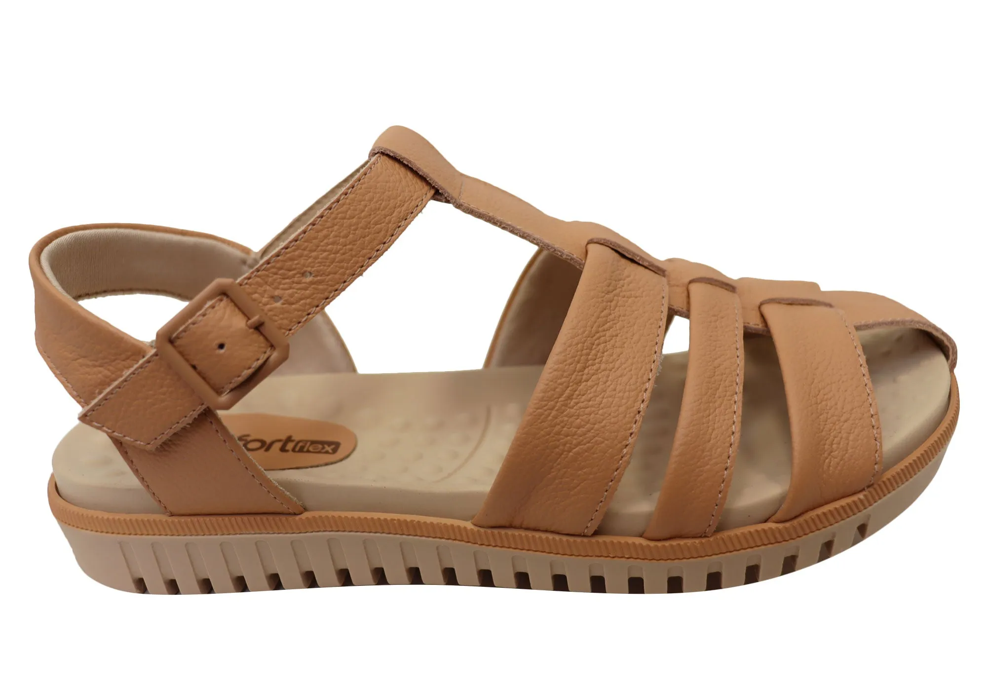 Comfortflex Kelly Womens Comfortable Leather Sandals Made In Brazil Comfortflex Shoes