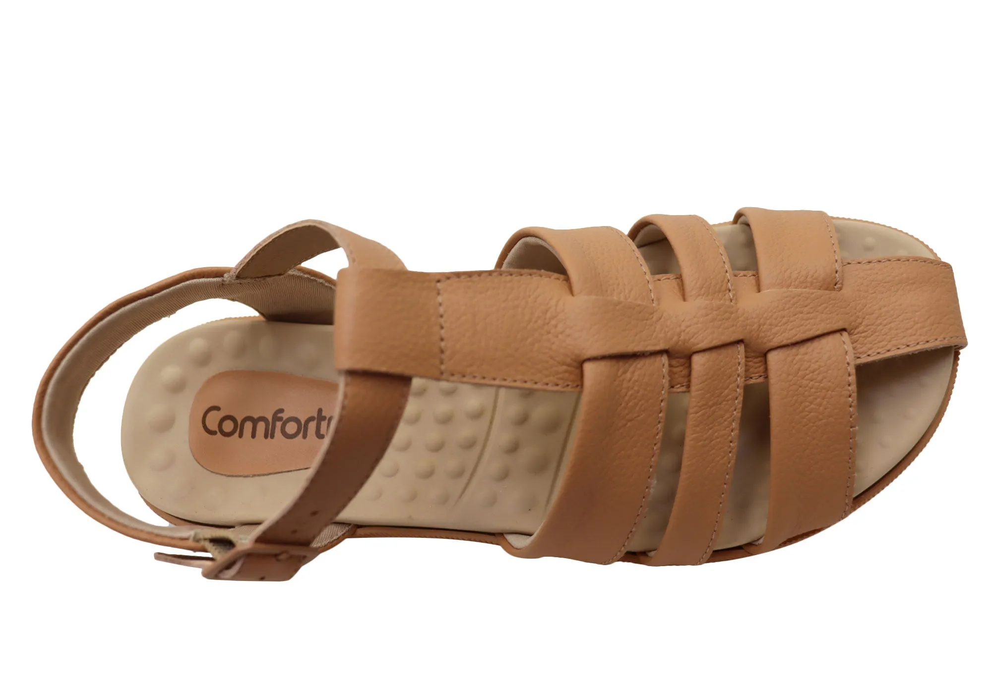 Comfortflex Kelly Womens Comfortable Leather Sandals Made In Brazil Comfortflex Shoes