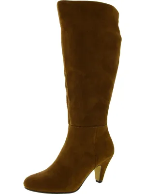 Corinne Womens Faux Suede Zipper Knee-High Boots