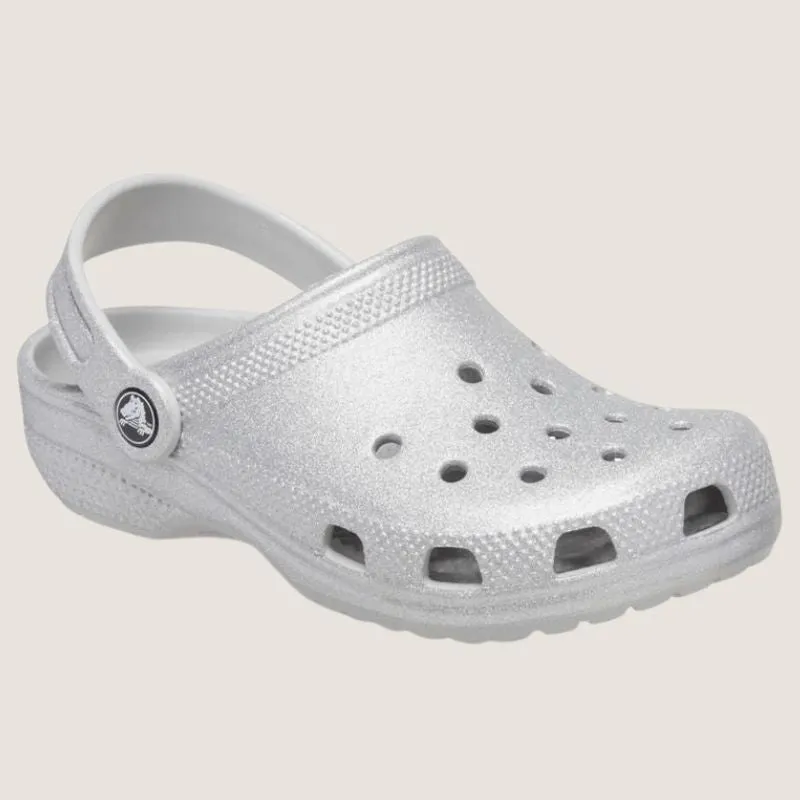 Crocs Kids Classic Glitter Clog Shoes_Crocs