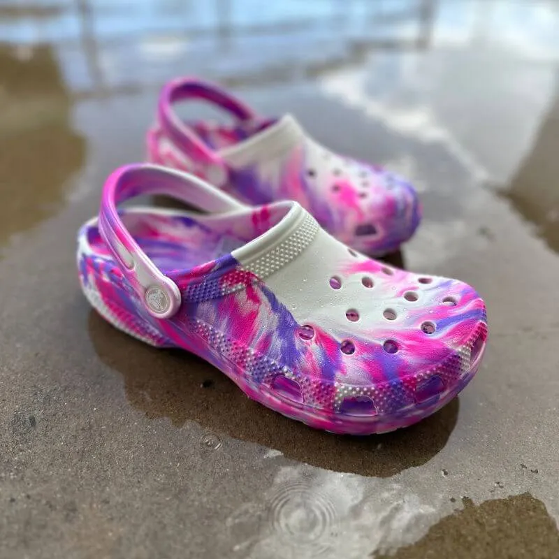 Crocs Kids Classic Glow Marbled Clog Shoes_Crocs