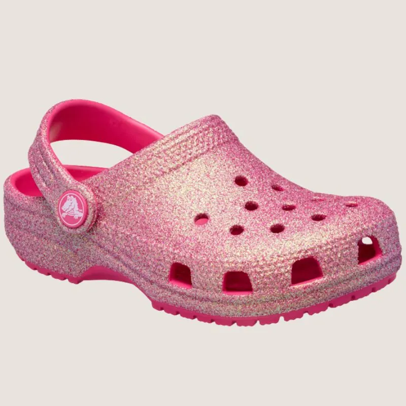 Crocs Kids Classic Iridescent Glitter Clog Shoes_Crocs