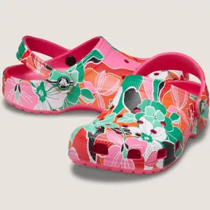 Crocs Kids Classic Woodcut Floral Clog Shoes_Crocs