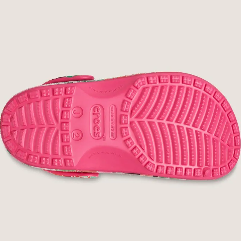 Crocs Kids Classic Woodcut Floral Clog Shoes_Crocs