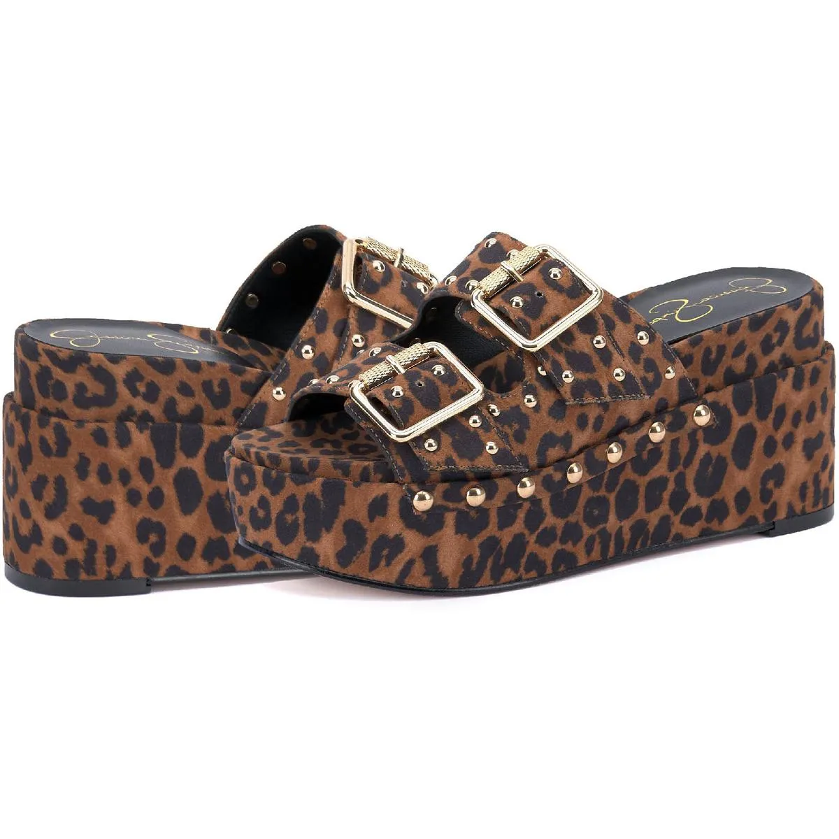 Cyriss2 Womens Denim Buckle Flatform Sandals