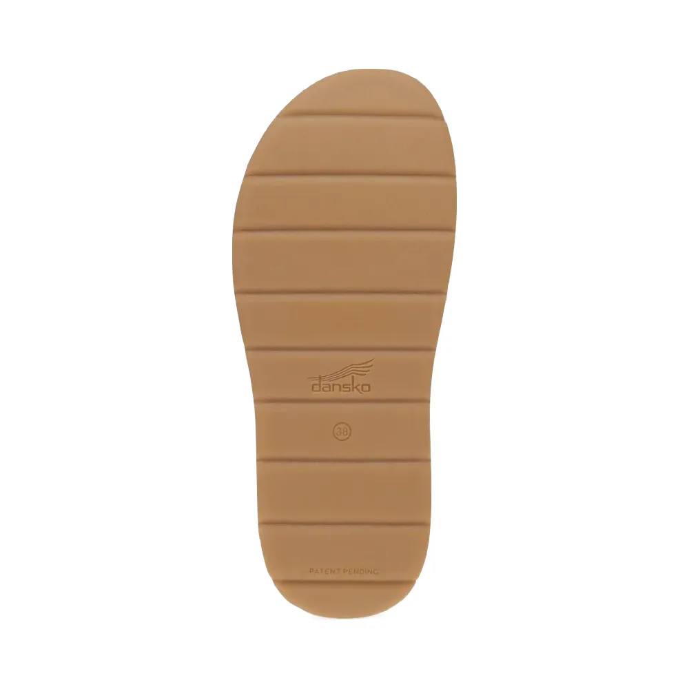 Dansko Women's Bridget Leather Platform Slide Sandal in Lime Burnished Suede