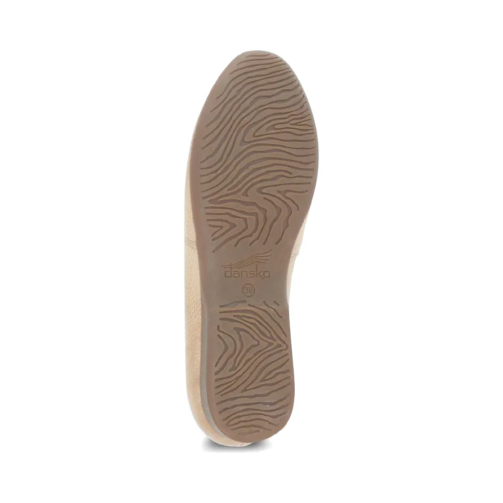 Dansko Women's Larisa Leather Flat Slip On Loafer in Taupe