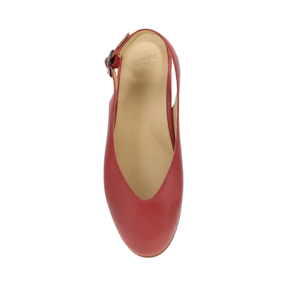 Dansko Women's Lea Sling Back Flat in Red