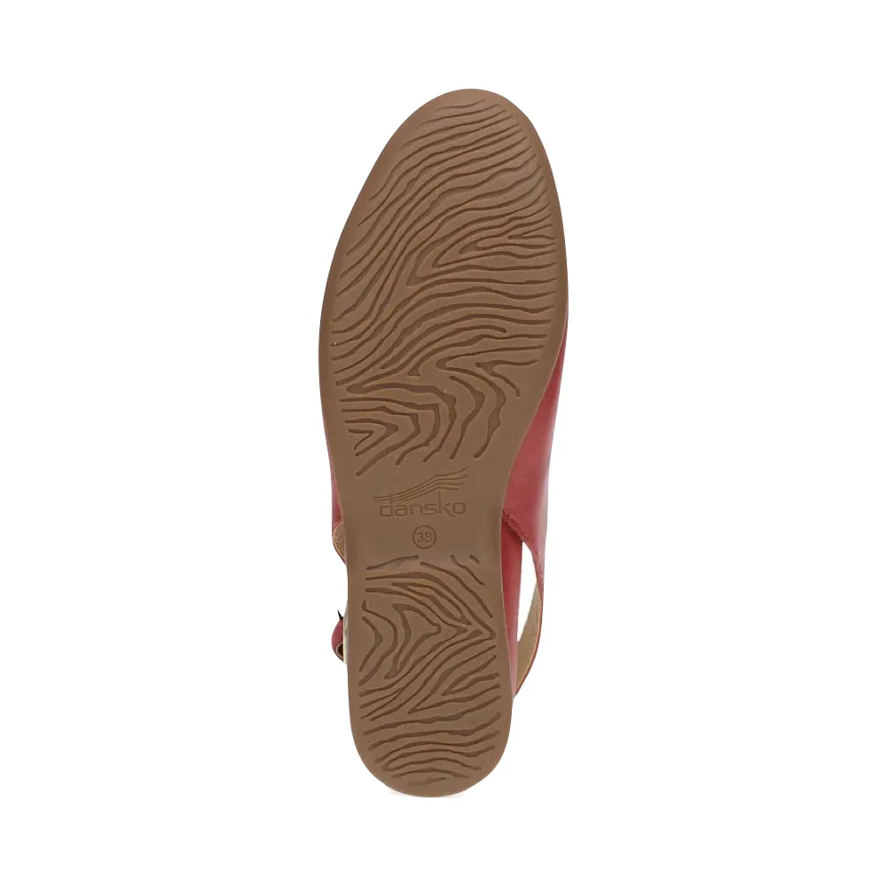 Dansko Women's Lea Sling Back Flat in Red