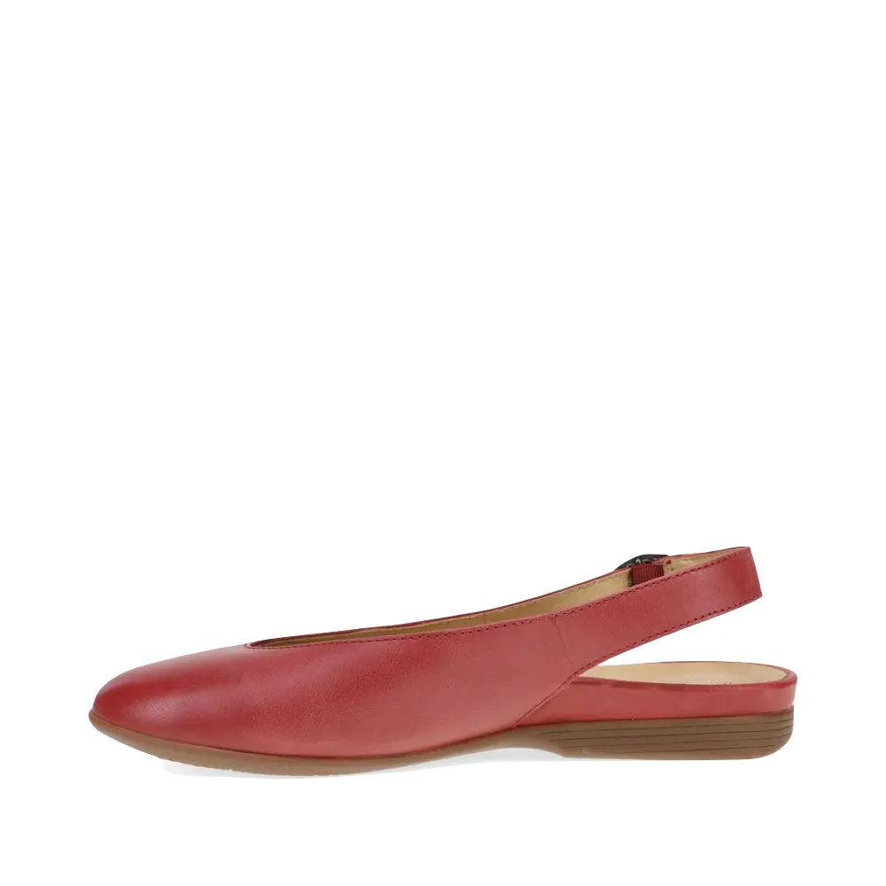Dansko Women's Lea Sling Back Flat in Red
