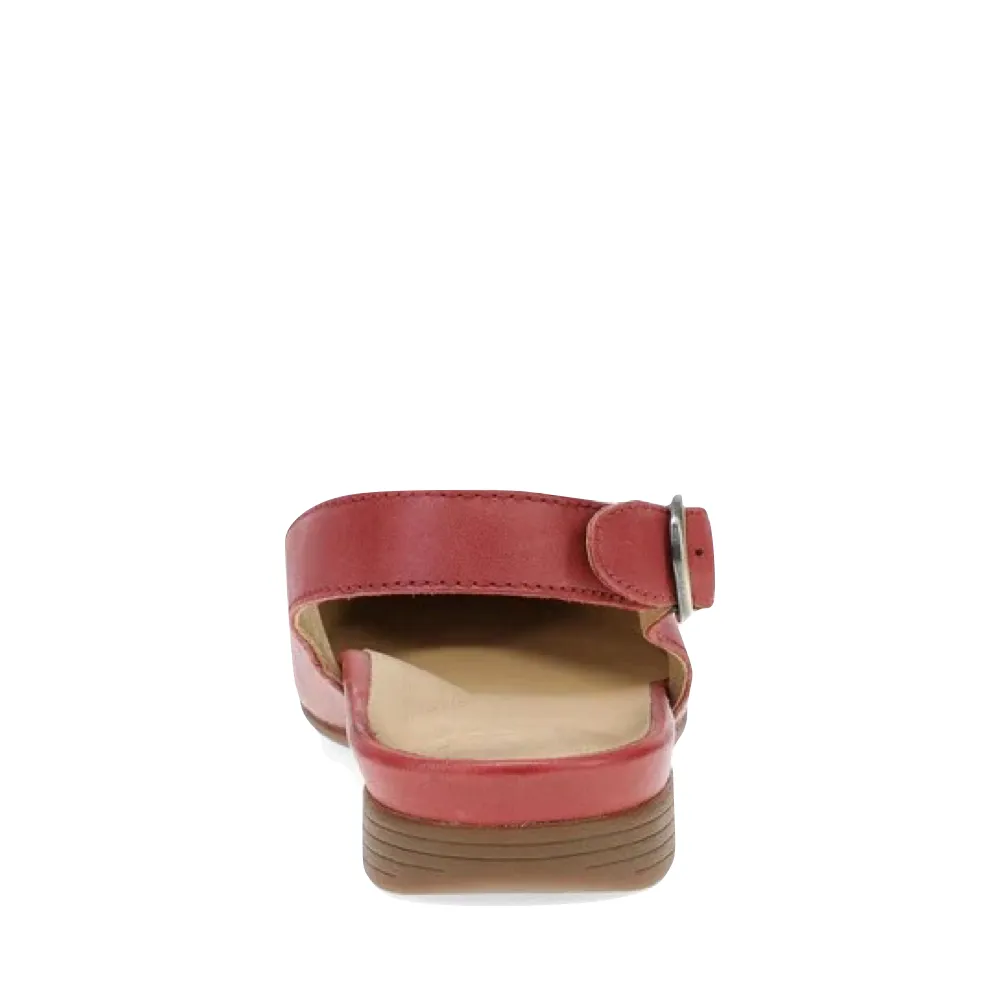 Dansko Women's Lea Sling Back Flat in Red