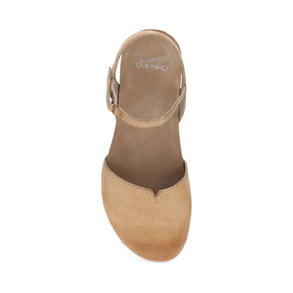 Dansko Women's Rowan Closed Toe Sandal in Honey Tan