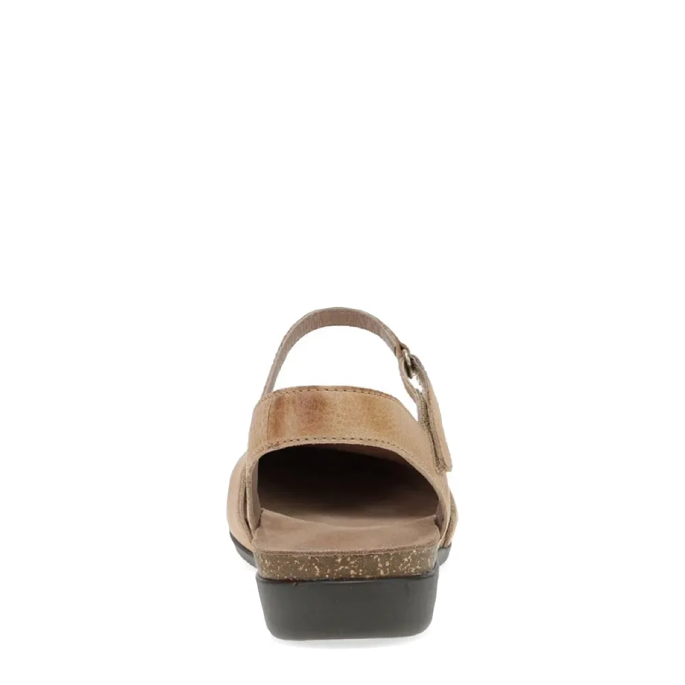 Dansko Women's Rowan Closed Toe Sandal in Honey Tan