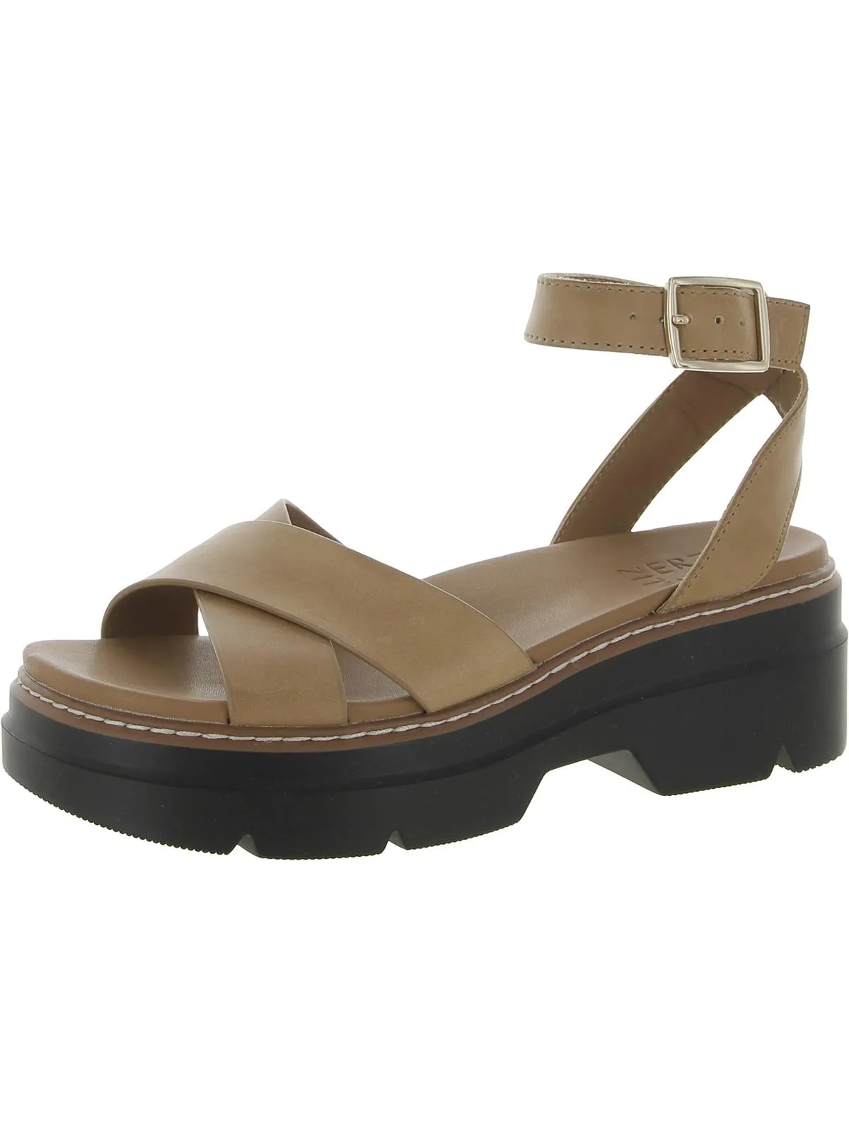 Darry Womens Leather Ankle Strap Platform Sandals