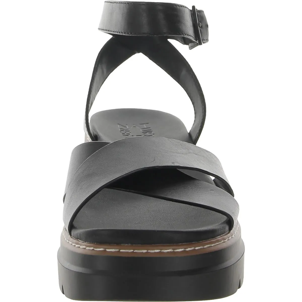 Darry Womens Leather Ankle Strap Platform Sandals