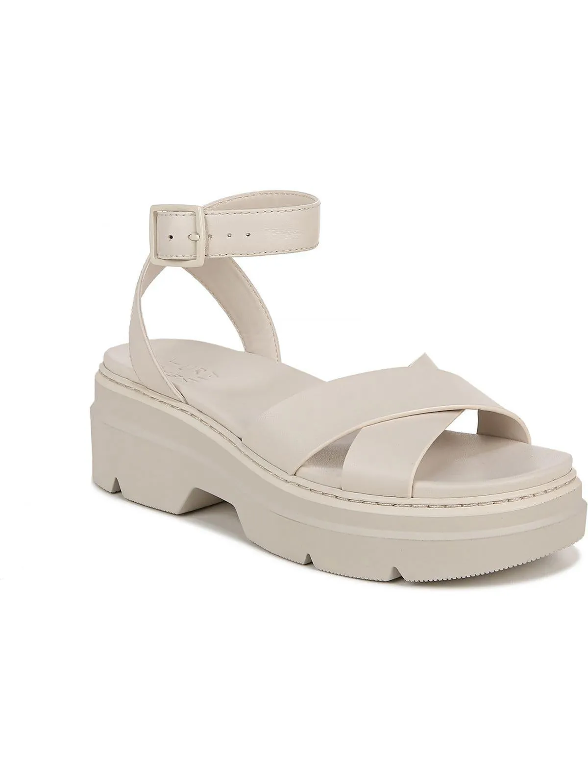 Darry Womens Leather Ankle Strap Platform Sandals