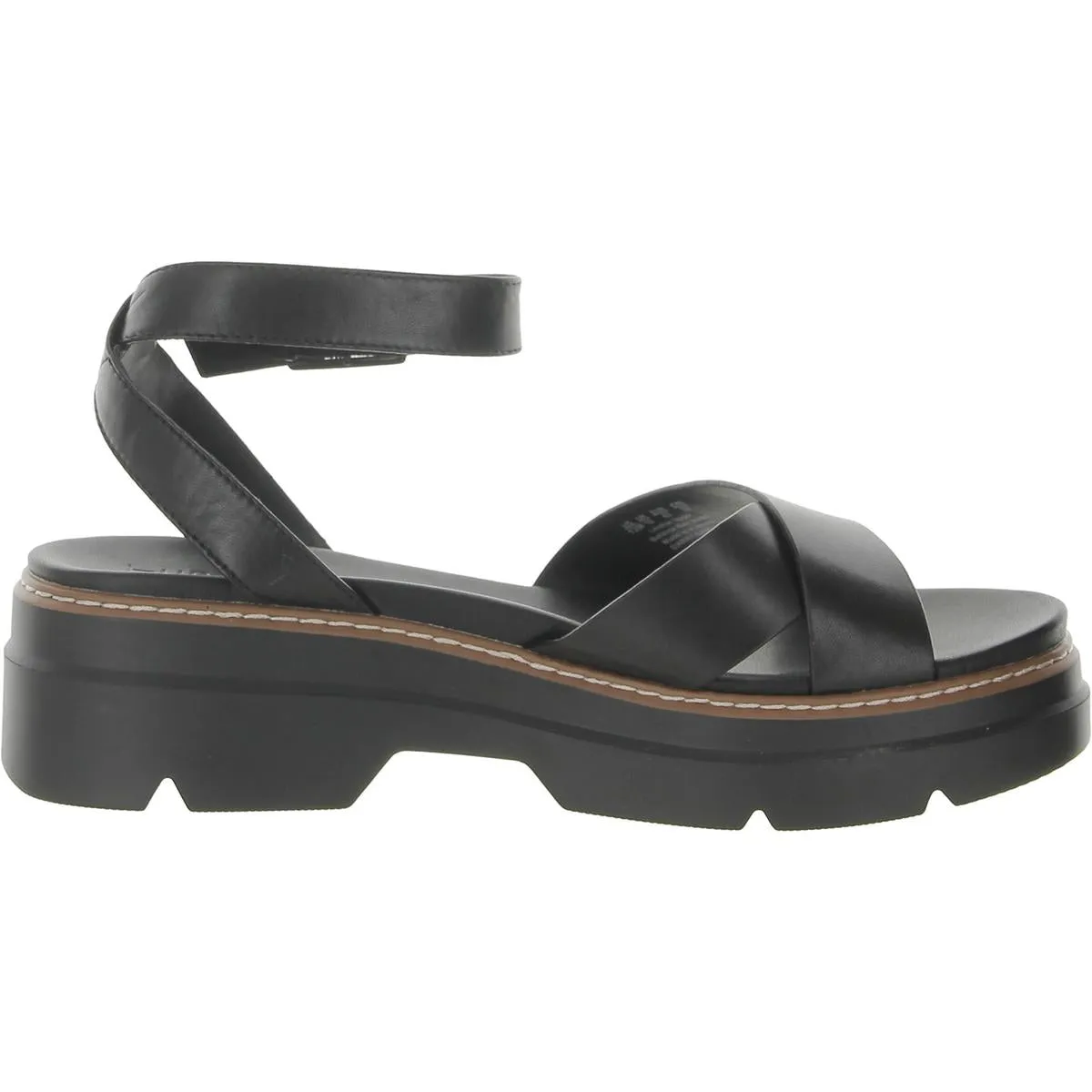 Darry Womens Leather Ankle Strap Platform Sandals