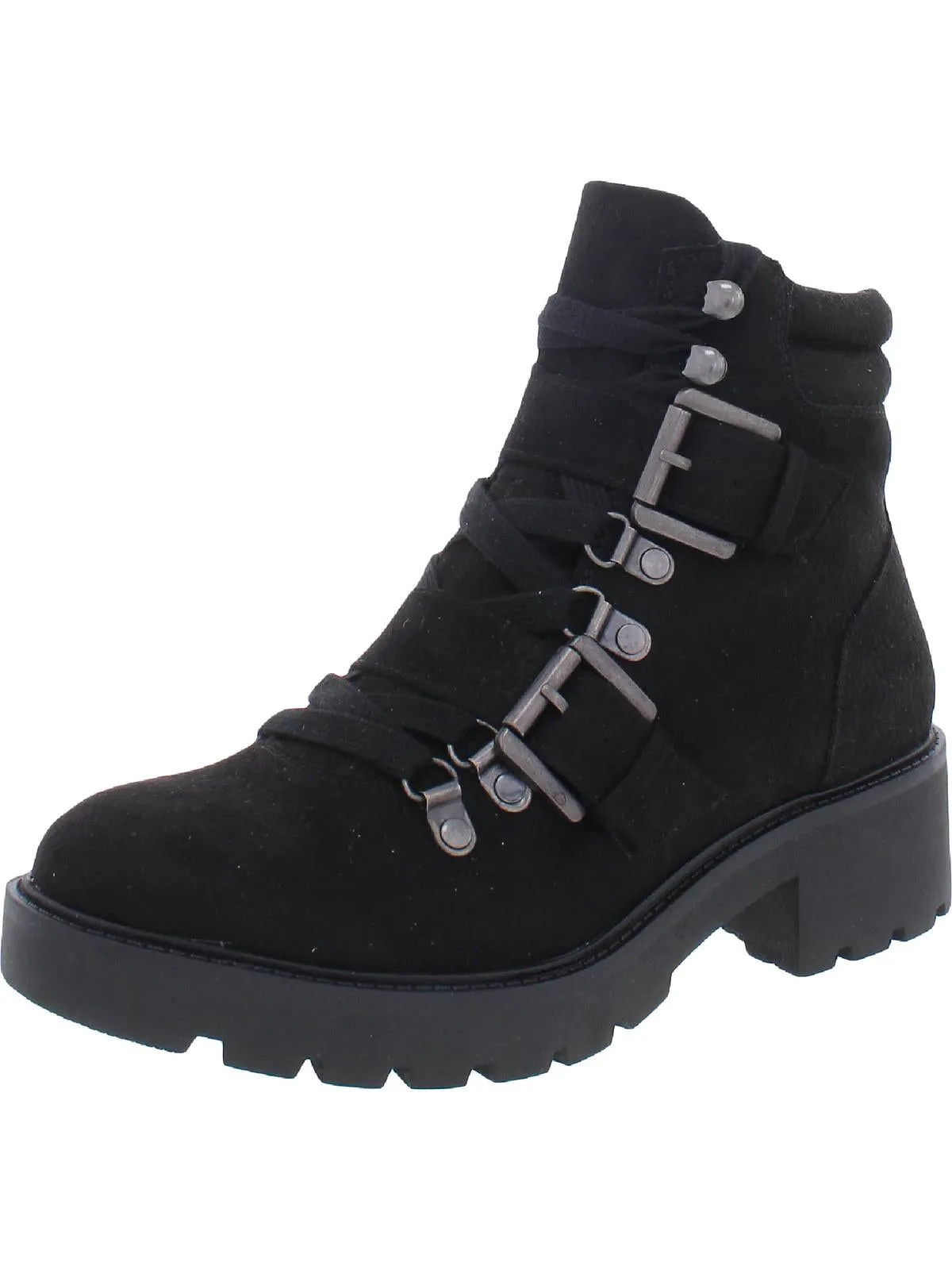 Day Time Womens Faux Suede Lugged Sole Ankle Boots