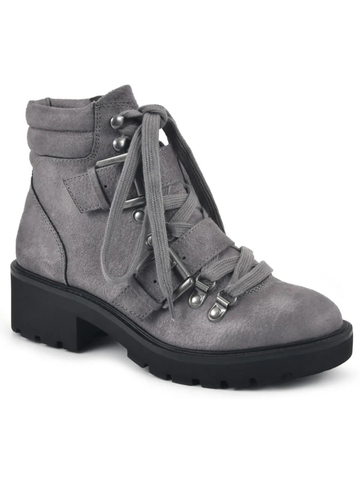 Day Time Womens Faux Suede Lugged Sole Ankle Boots