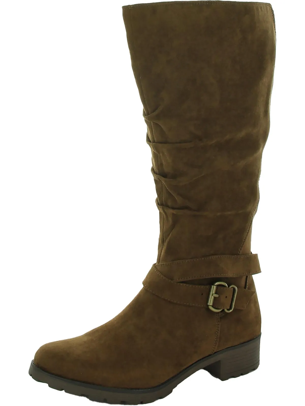 Dayna Womens Faux Suede Zipper Mid-Calf Boots