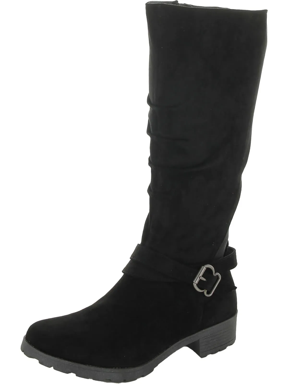 Dayna Womens Faux Suede Zipper Mid-Calf Boots
