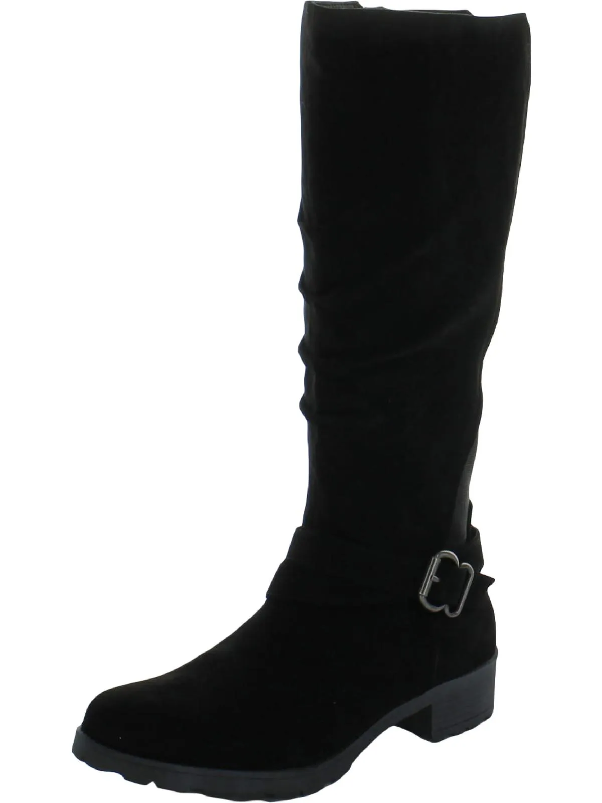 Dayna Womens Faux Suede Zipper Mid-Calf Boots