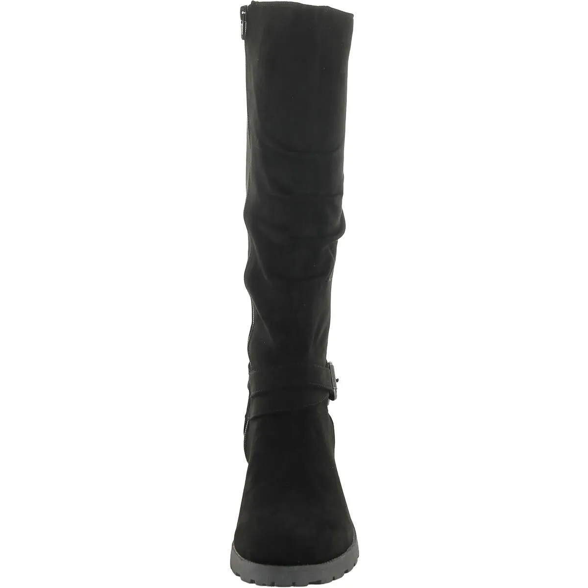 Dayna Womens Faux Suede Zipper Mid-Calf Boots