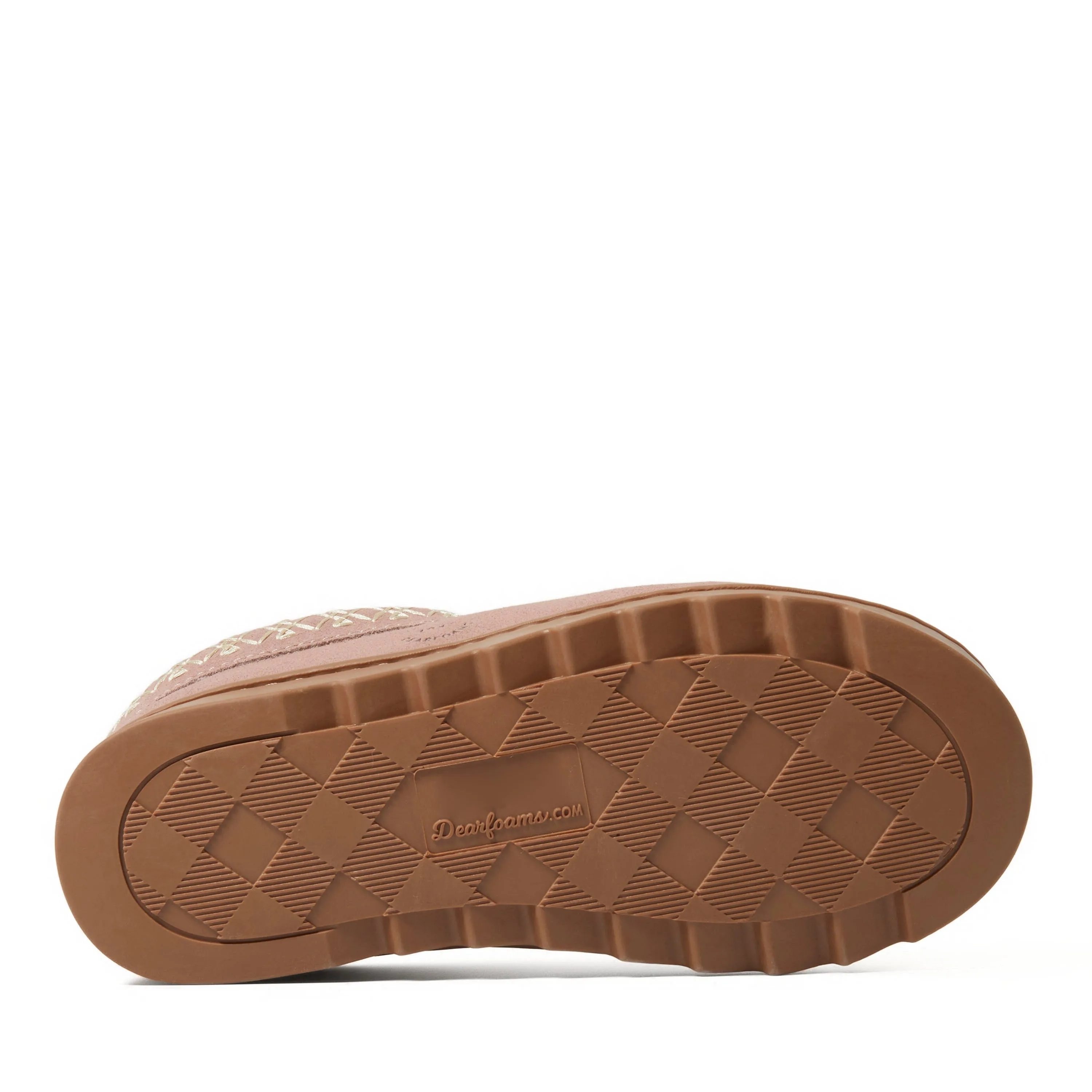 Dearfoams Women's Doreen Genuine Suede Clog Slipper With Embroidery