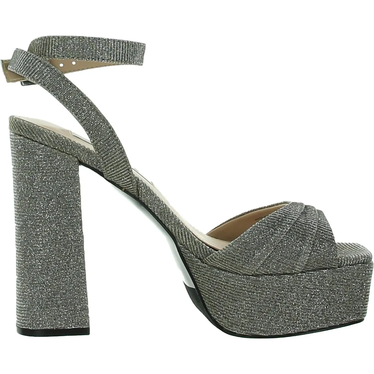 Dorcas Womens Shimmer Ankle Strap Platform Sandals