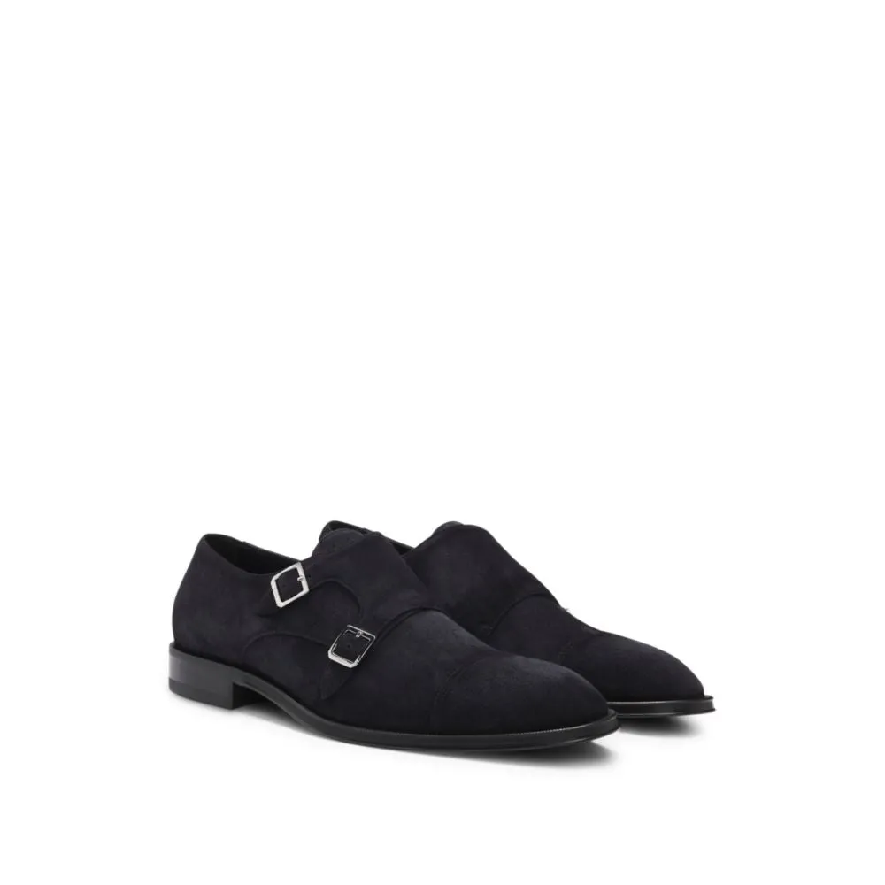 Double monk shoes in suede